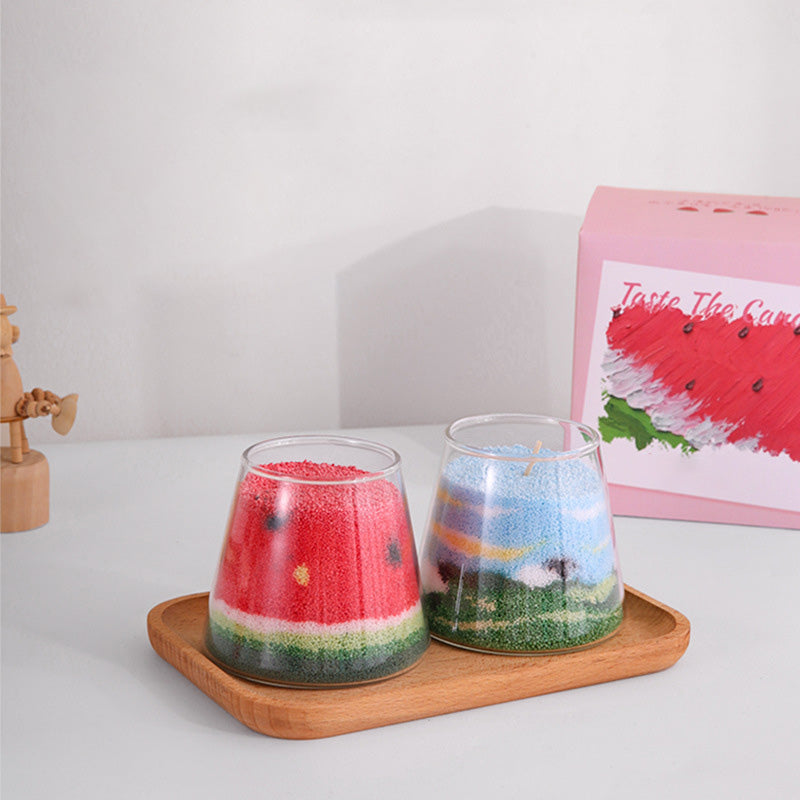 Watermelon And Sheep Style Sand Candle