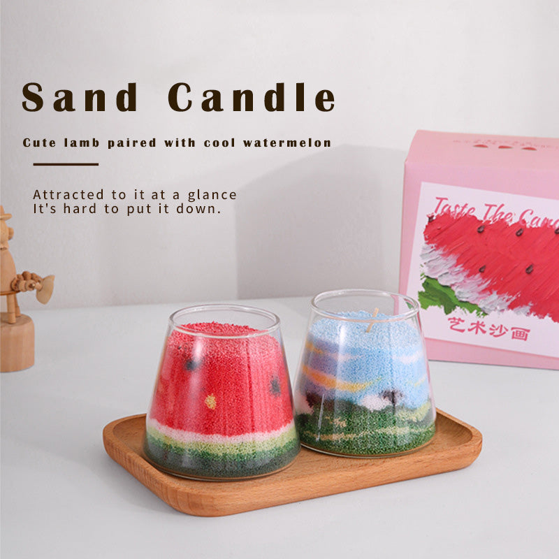 Watermelon And Sheep Style Sand Candle