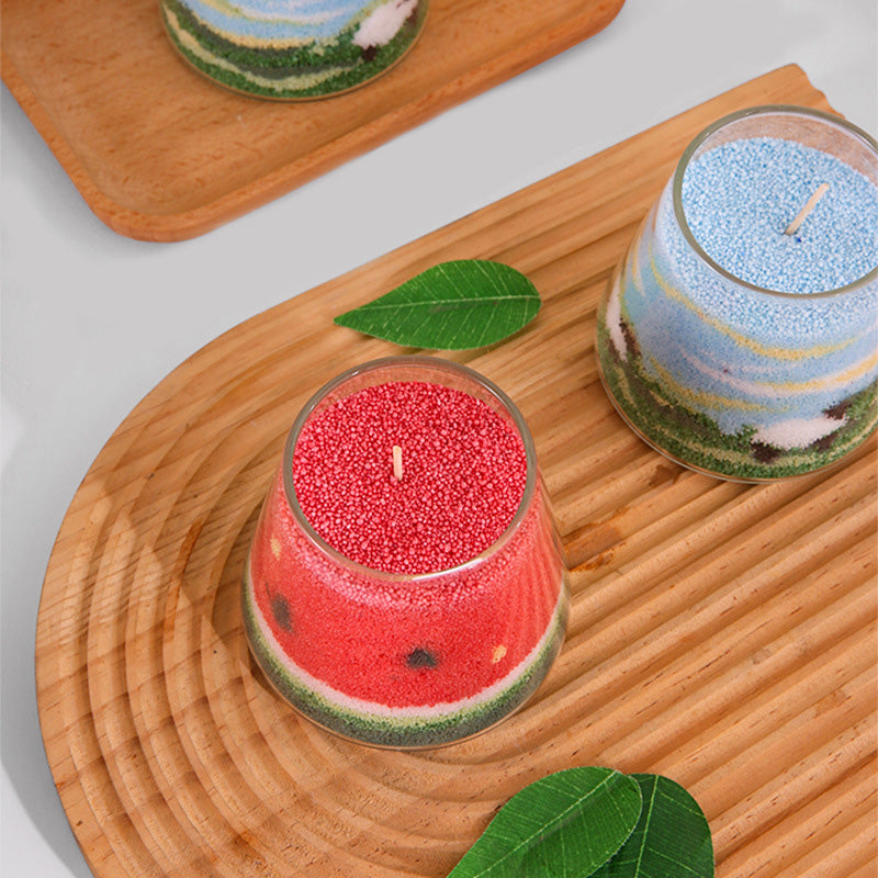 Watermelon And Sheep Style Sand Candle