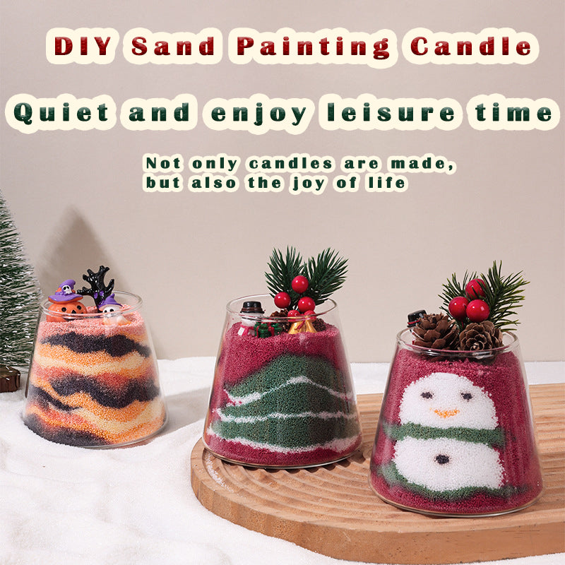 Halloween and Christmas Style Sand Candle